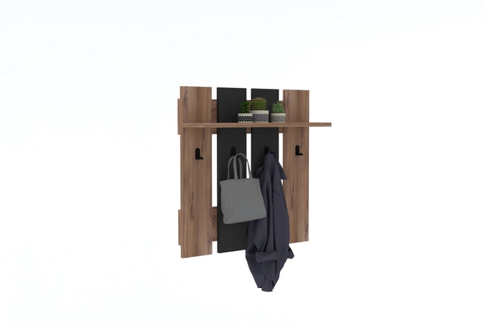Hanah Home Mita Colgador de Pared Nogal y Antracita Hanah Home Mita Colgador de Pared Nogal y Antracita